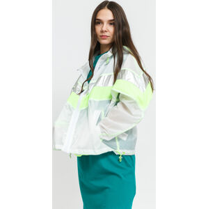 Vetrovka Urban Classics Ladies 3-Tone Light Track Jacket biela / neon zelená / strieborná