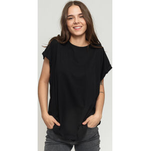 Dámske tričko Urban Classics Ladies Extended Shoulder Tee čierne