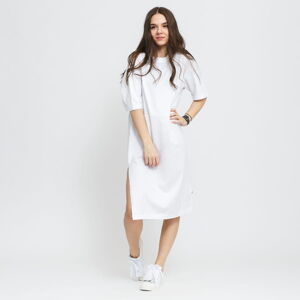 Šaty Urban Classics Ladies Organic Oversized Slit Tee Dress biele