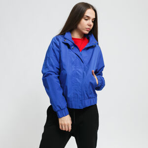Vetrovka Urban Classics Ladies Oversized Shiny Crinkle Nylon Jacket modrá