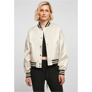 Urban Classics Ladies Short Oversized Satin College Jacket softseagrass - XS