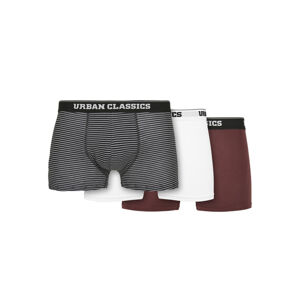 Urban Classics Organic Boxer Shorts 3-Pack mini stripe aop+white+cherry - L