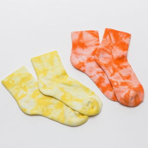 Ponožky Urban Classics Tie Dye Socks Short 2-Pack oranžové / žlté