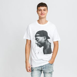 Tričko s krátkym rukávom Urban Classics Tupac Cracked Background Tee biele