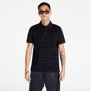 Tričko s krátkym rukávom Versace Jeans Couture R Print Flock Logo Polo T-Shirt Black